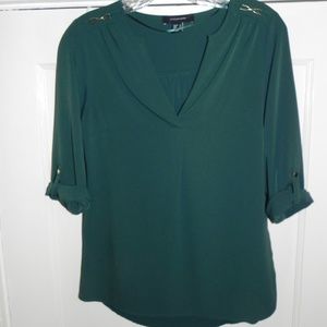 Atmosphere Dark Green Half-Sleeve Blouse